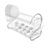 Multifunctional S-shaped Dual Layers Bowls & Dishes & Chopsticks & Spoons Collection Shelf Dish Drainer--YS