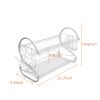 Multifunctional S-shaped Dual Layers Bowls & Dishes & Chopsticks & Spoons Collection Shelf Dish Drainer--YS