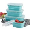 Reusable Pizza Storage Container with  Microwavable Serving Trays - Adjustable Pizza Slice Container to Organize & Save Space - BPA Free, Microwave, &