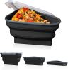 Reusable Pizza Storage Container with 5 Microwavable Serving Trays - Adjustable Pizza Slice Container to Organize & Save Space - BPA Free, Microwave,