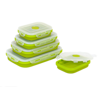 Reusable Pizza Storage Container with  Microwavable Serving Trays - Adjustable Pizza Slice Container to Organize & Save Space - BPA Free, Microwave, & (Color: green, size: 1200ML)