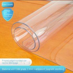 Transparent pvc soft plastic glass tablecloth; waterproof; oil proof; disposable tablecloth; tea table mat; crystal plate; Amazon (colour: Non shrink 2.0mm transparent, size: 80*120CM)