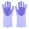 1 Pair Gloves Kitchen Silicone Cleaning Gloves Magic Dish Washing for Household Scrubber Rubber Kitchen Clean Tool