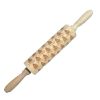 Wooden Christmas Rolling Pins Rock Snowflake Elk Embossing Baking Tool Cookies Biscuit Fondant Cake Patterned Roller