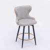 Counter Height 25" Modern Leathaire Fabric bar chairs; 180Â° Swivel Bar Stool Chair for Kitchen; Tufted Gold Nailhead Trim Bar Stools with Metal Legs;