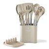 Stainless tube handle silicone insulated tail cover silicone kitchen set 12 pieces silicone spatula spoon 2021 new