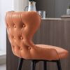 Counter Height 25" Modern Leathaire Fabric bar chairs; 180Â° Swivel Bar Stool Chair for Kitchen; Tufted Gold Nailhead Trim Bar Stools with Metal Legs;