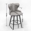 Counter Height 25" Modern Leathaire Fabric bar chairs; 180Â° Swivel Bar Stool Chair for Kitchen; Tufted Gold Nailhead Trim Bar Stools with Metal Legs;