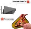 Reusable Pizza Storage Container with 5 Microwavable Serving Trays - Adjustable Pizza Slice Container to Organize & Save Space - BPA Free, Microwave,