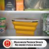 Reusable Pizza Storage Container with 5 Microwavable Serving Trays - Adjustable Pizza Slice Container to Organize & Save Space - BPA Free, Microwave,