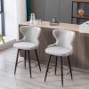 Counter Height 25" Modern Leathaire Fabric bar chairs; 180Â° Swivel Bar Stool Chair for Kitchen; Tufted Gold Nailhead Trim Bar Stools with Metal Legs;