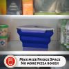 Reusable Pizza Storage Container with 5 Microwavable Serving Trays - Adjustable Pizza Slice Container to Organize & Save Space - BPA Free, Microwave,