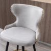 Counter Height 25" Modern Leathaire Fabric bar chairs; 180Â° Swivel Bar Stool Chair for Kitchen; Tufted Gold Nailhead Trim Bar Stools with Metal Legs;