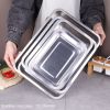 Wholesale stainless steel square plate 304 stainless steel rice plate rectangular tray barbecue plate stainless steel plate dish plate